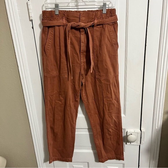 Amo Paperbag Pants Suntan Brown Rust Size 29 J - Picture 3 of 11